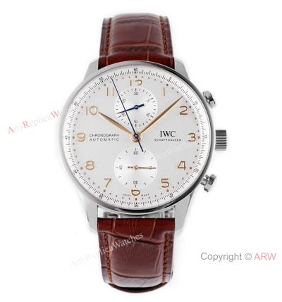 ZF Swiss Copy IWC Schaffhausen Portugieser 7750 Chronograph Watch White Dial